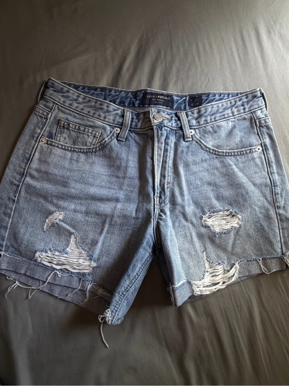 Lucky Brand Light Blue Distressed Denim Cutoff Shorts